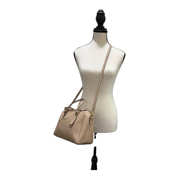 Coach Mini Bennett Crossgrain Leather Satchel Beige Sand - Picture 15 of 15